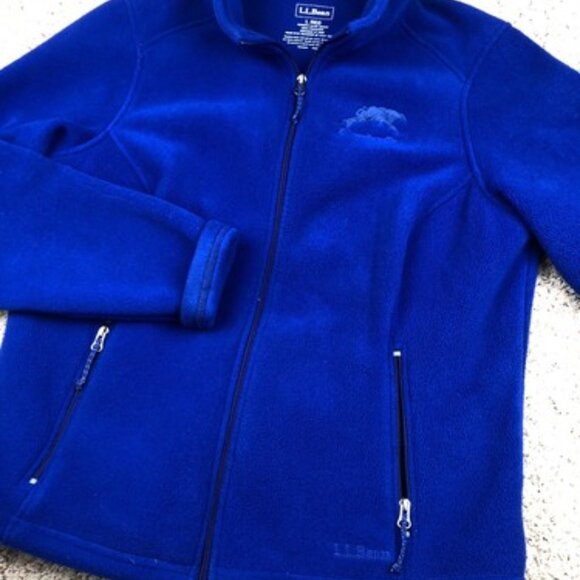 L.L. Bean Women's Trail Jacket Fleece Dark Blue Size Large Reg Hardscuffle - Picture 5 of 9